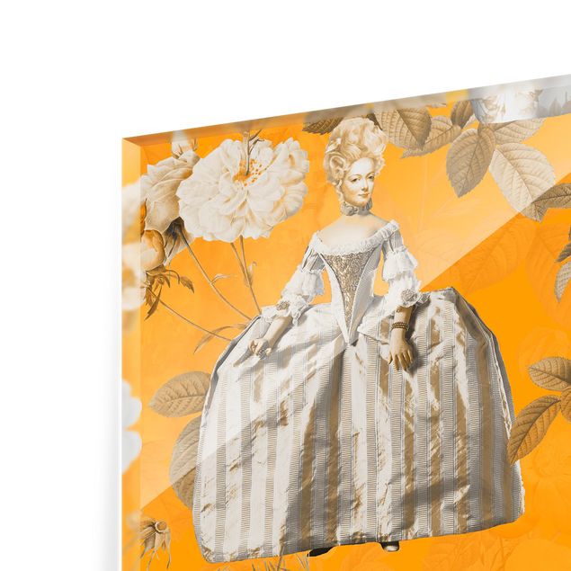 Panel kuchenny - Opulent Dress In The Garden On Orange - Format poziomy 1:1