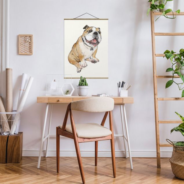 Nowoczesne obrazy do salonu ilustracja pies buldog obraz