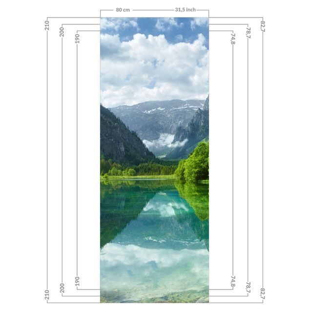 Tylna ścianka prysznicowa - Mountain Lake With Reflection