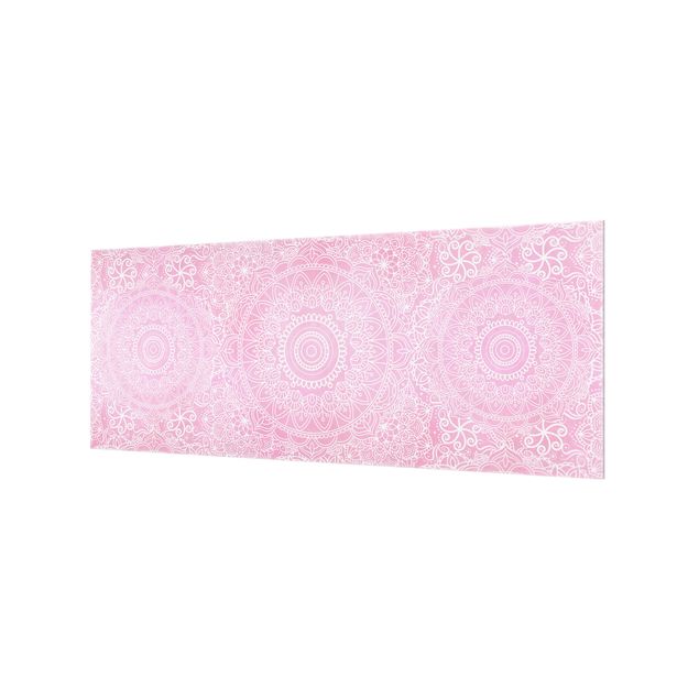 Panel szklany do kuchni - Pattern Mandala Light Pink