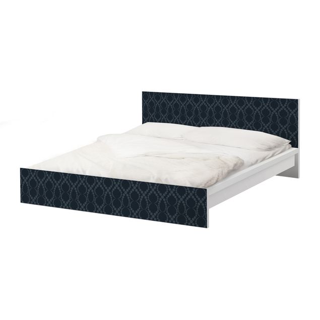 Okleina meblowa IKEA - Malm łóżko 140x200cm - Ornament z czarnych koralików