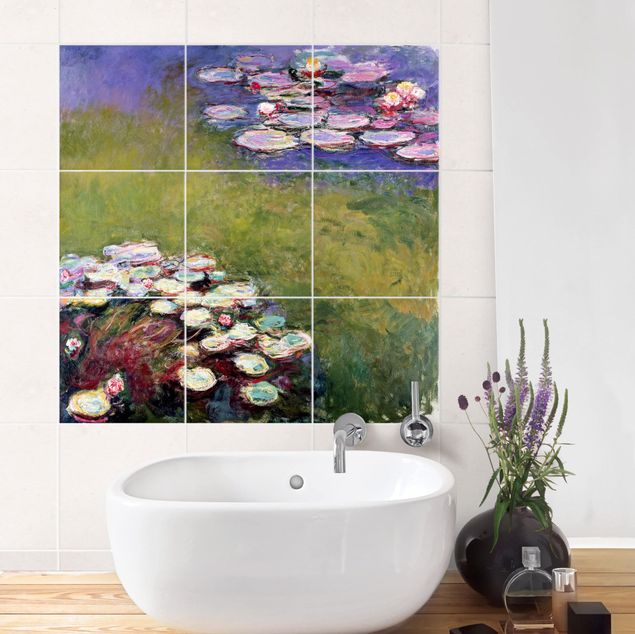 Naklejki na płytki z krajobrazem Claude Monet - Lilie wodne