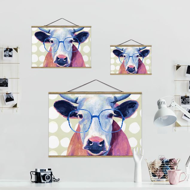 Plakat z wieszakiem - Brillowane zwierzęta - krowa