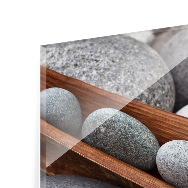 Panel szklany do kuchni - Nieruchome życie z szarymi kamieniami