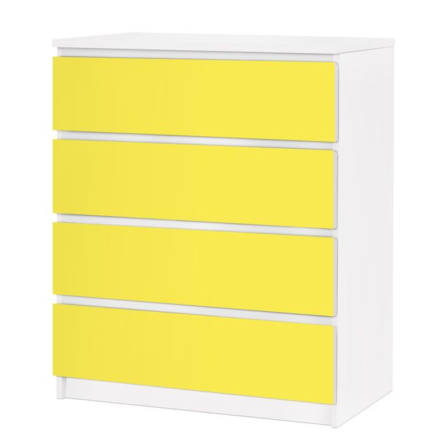 Okleina meblowa IKEA - Malm komoda, 4 szuflady - Kolor żółty cytrynowy