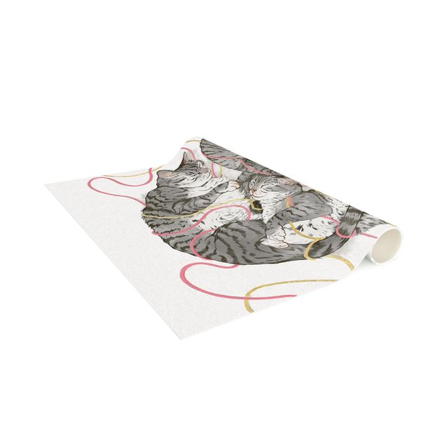dywany nowoczesne Ilustracja szarych kotów Malarstwo