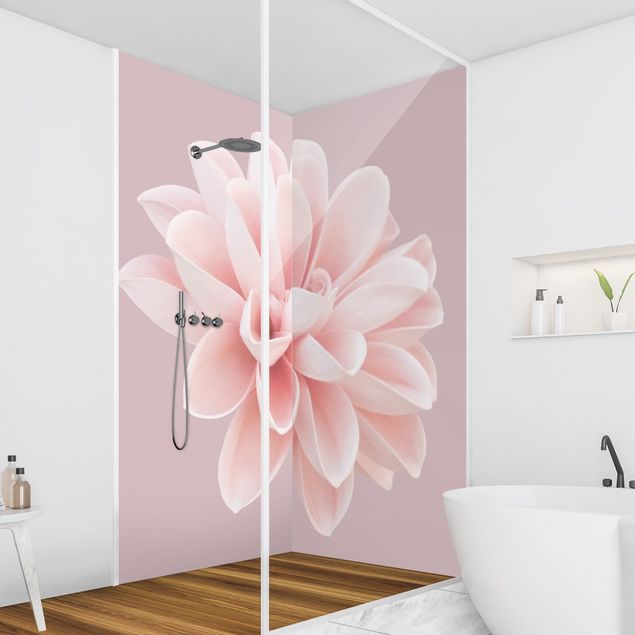 Tylna ścianka prysznicowa - Dahlia Flower Lavender Pink White