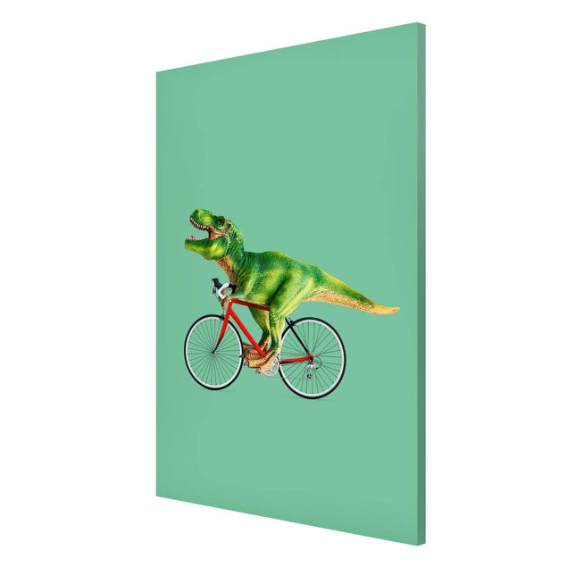 Obrazy do salonu Dinozaur z rowerem