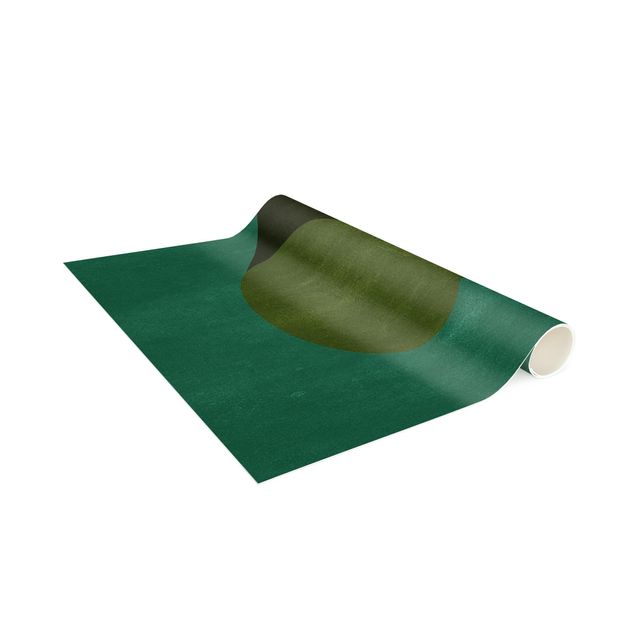chodnik dywan Kształty abstrakcyjne - koła w zieleni i czerwieni