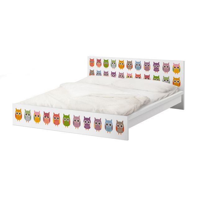 Okleina meblowa IKEA - Malm łóżko 180x200cm - Nr EK147 Parada sów Zestaw II