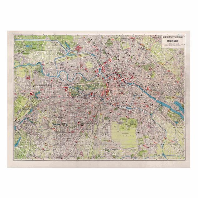 Dekoracja do kuchni Mapa miasta w stylu vintage Berlin