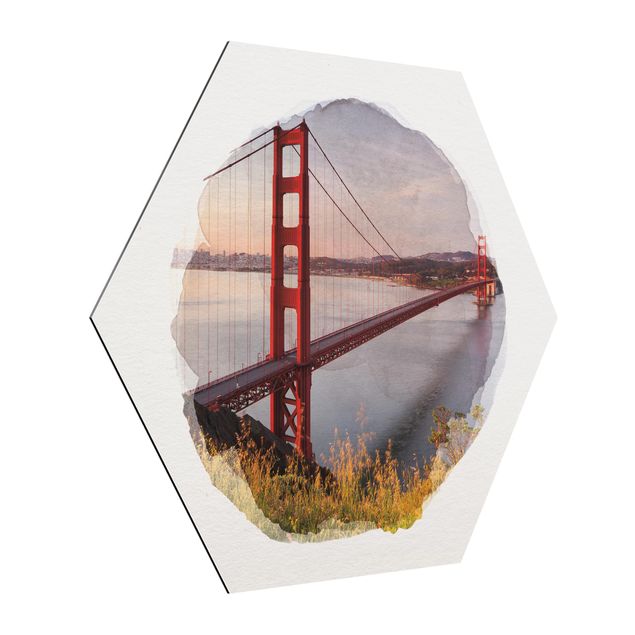 Architektura obrazy Akwarele - Most Złotoen Gate w San Francisco