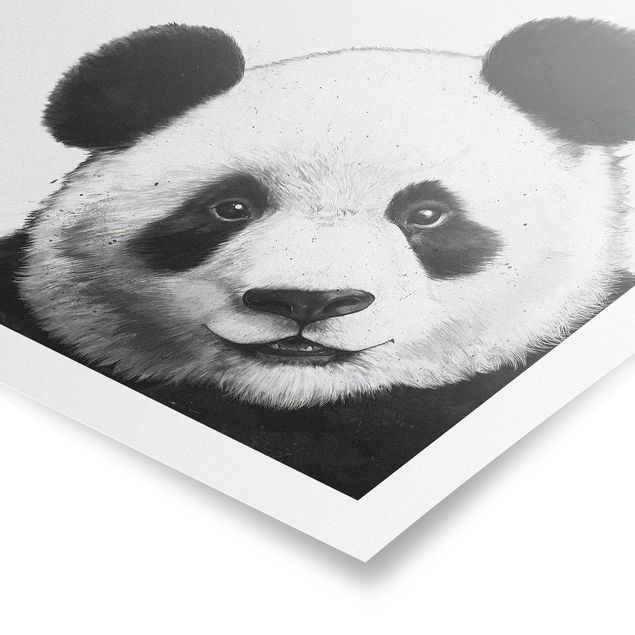 Obrazy ze zwierzętami Ilustracja Panda Czarno Biała Malarstwo