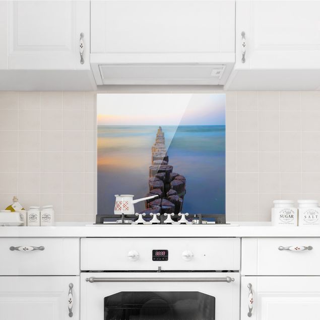 Panel szklany do kuchni Sceny zachodu słońca nad morzem