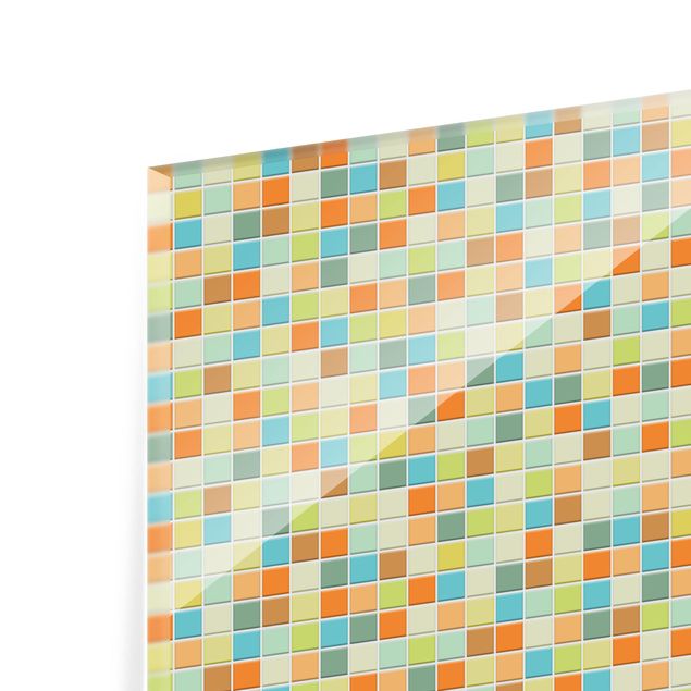 Panel szklany do kuchni - Zestaw letni płytek mozaikowych