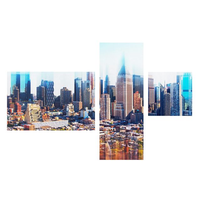 Obraz na płótnie 3-częściowy - Manhattan Skyline Urban Stretch