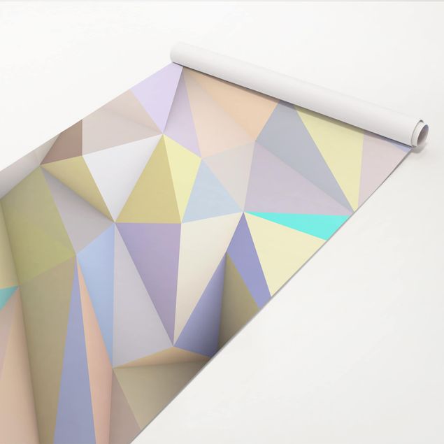 Folia samoprzylepna - Pastelowe trójkąty geometryczne w 3D