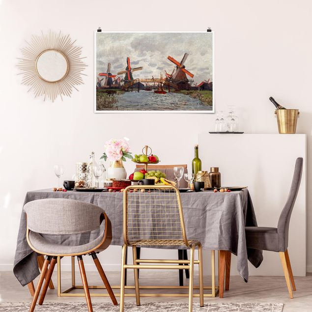 Obrazy do salonu nowoczesne Claude Monet - Wiatraki Zaandam