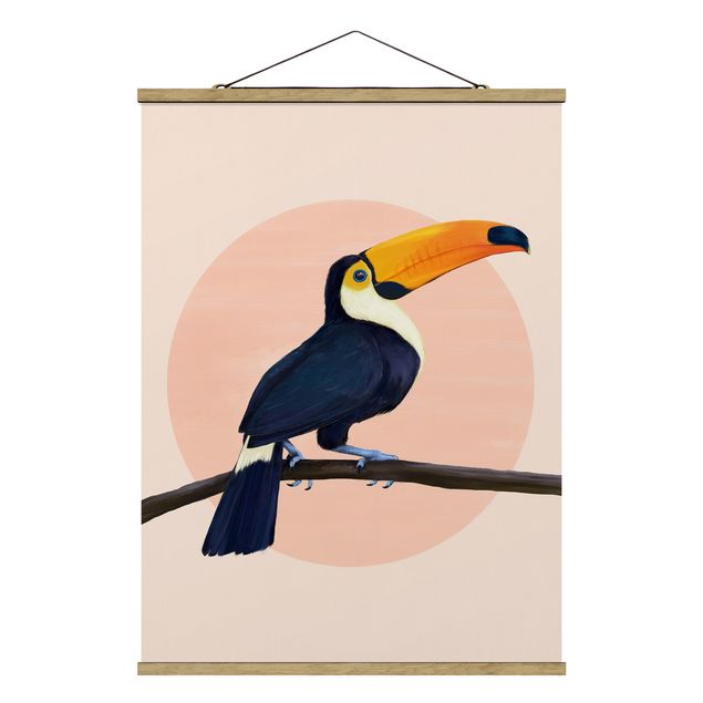 Obrazy ze zwierzętami Ilustracja ptak tukan malarstwo pastelowe
