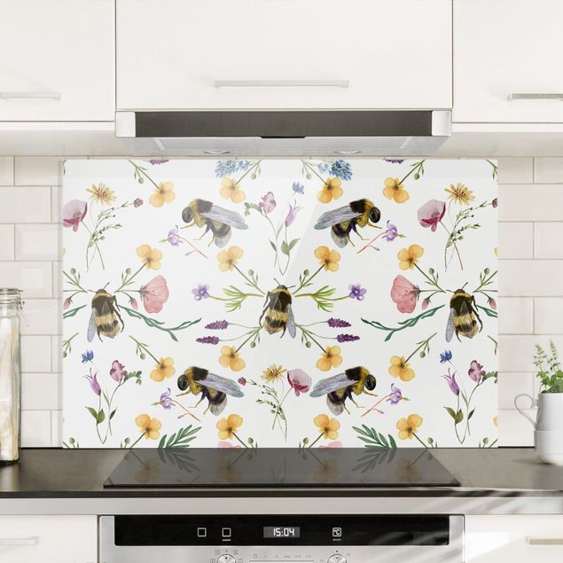 Dekoracja do kuchni Bees With Flowers