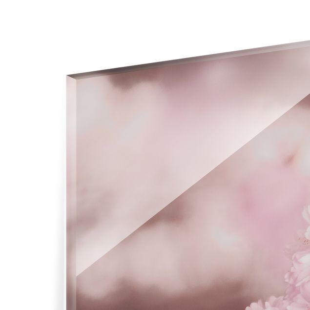 Panel szklany do kuchni - Kwiat wiśni w fioletowym świetle