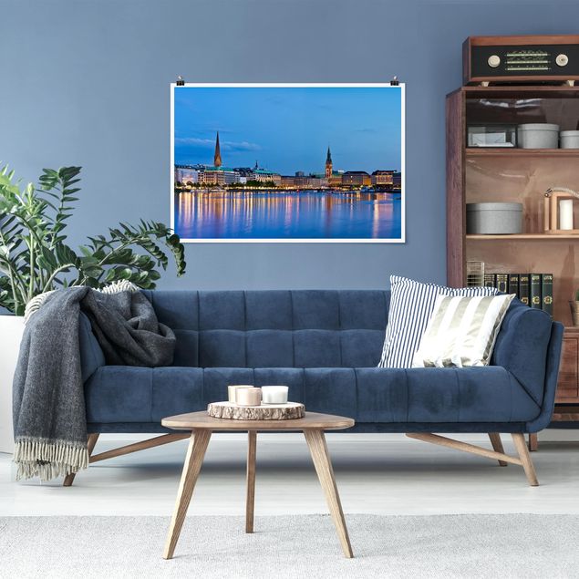 Nowoczesne obrazy do salonu panorama Hamburga