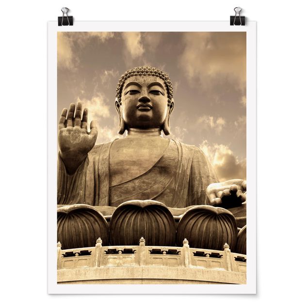 Nowoczesne obrazy Wielki Budda Sepia