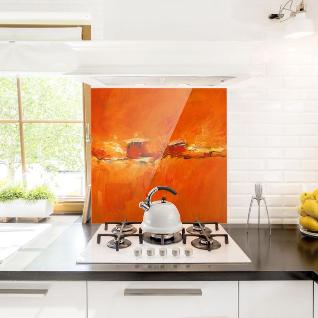 Panele szklane do kuchni Petra Schüßler - Kompozycja w kolorze pomarańczowym