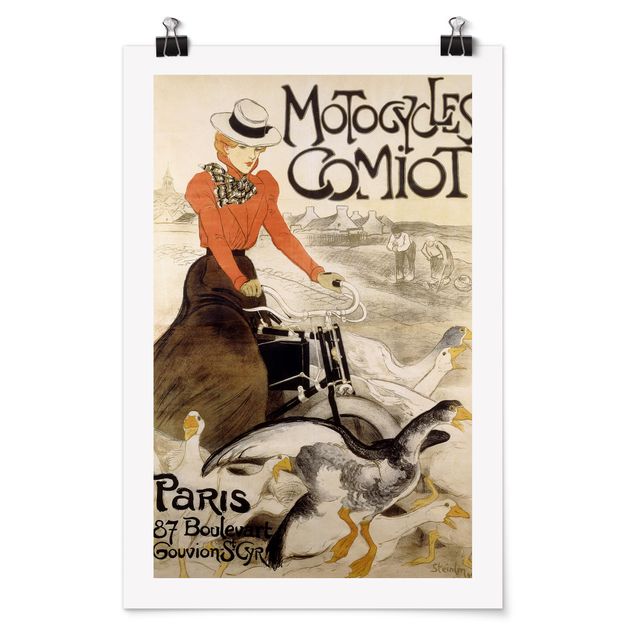 Obrazy ze zwierzętami Théophile-Alexandre Steinlen - Plakat reklamowy motocykli Comiot