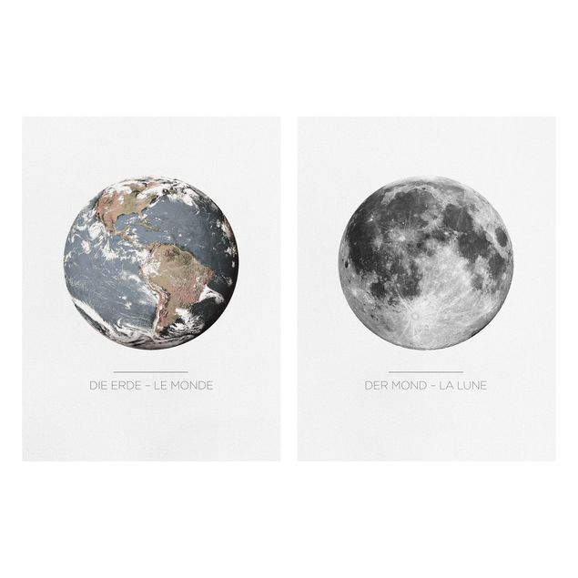 Obrazy na ścianę Księżyc i Ziemia