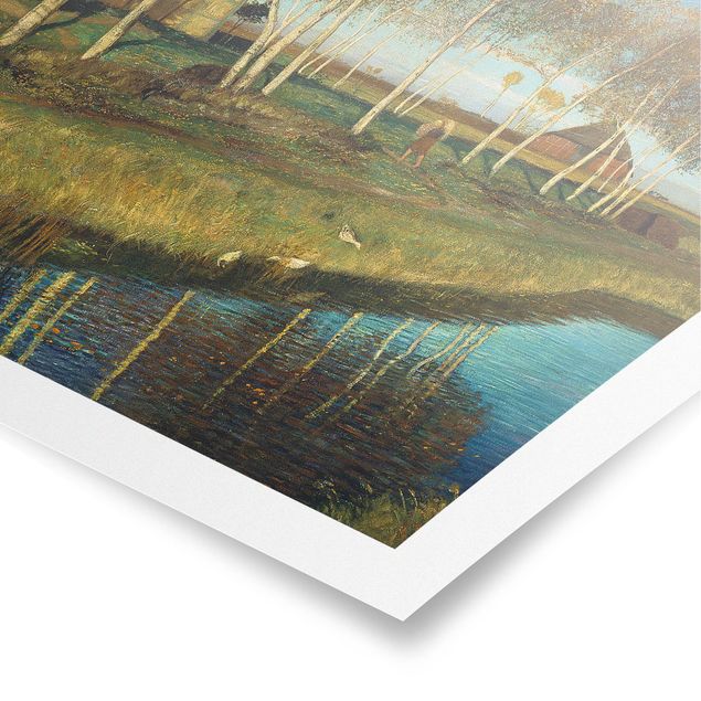 Obrazy na ścianę krajobrazy Otto Modersohn - Jesienny poranek nad kanałem Moor