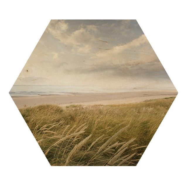 Obraz heksagonalny z drewna - Sen o wydmach