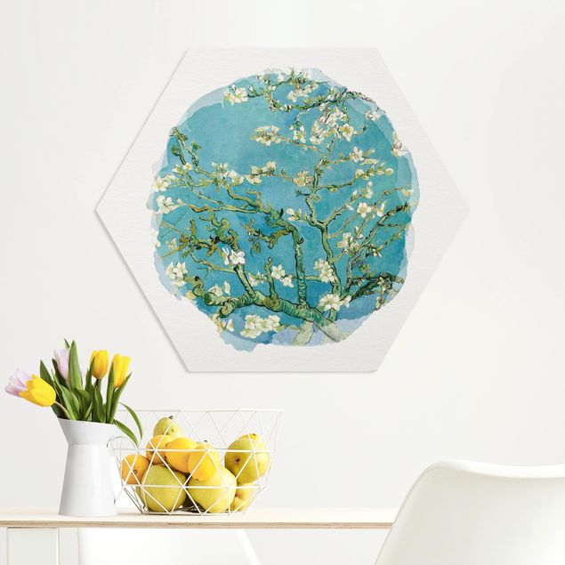 Obrazy do salonu nowoczesne Akwarele - Vincent van Gogh - Kwiat migdałowca