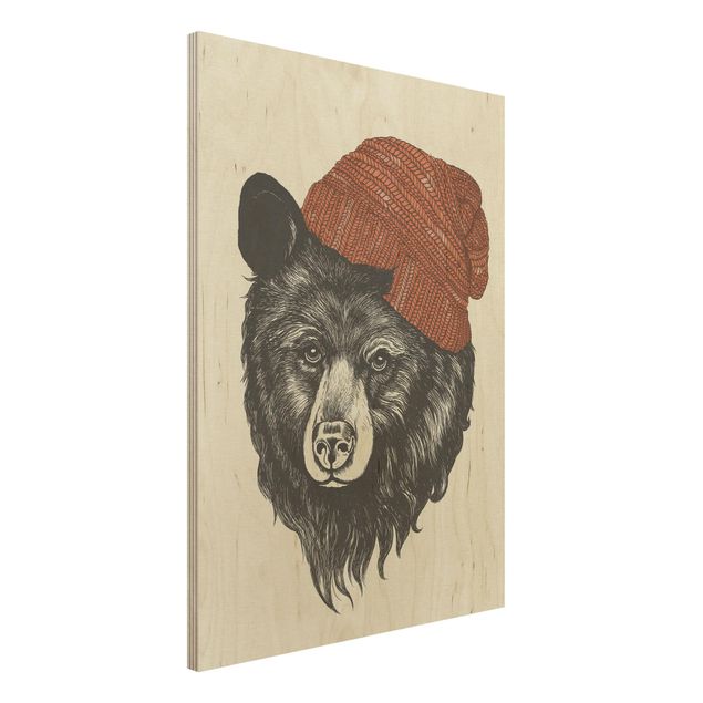 Dekoracja do kuchni Ilustracja Niedźwiedź z czerwoną czapką Rysunek