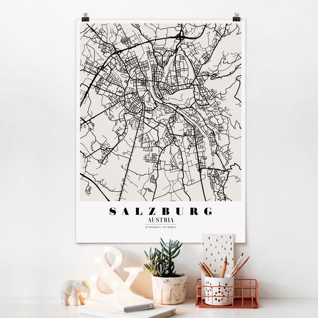 Dekoracja do kuchni City Map Salzburg - Klasyczna