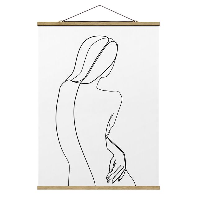 Obrazy nowoczesne Line Art Kobieta z tyłu czarno-biały