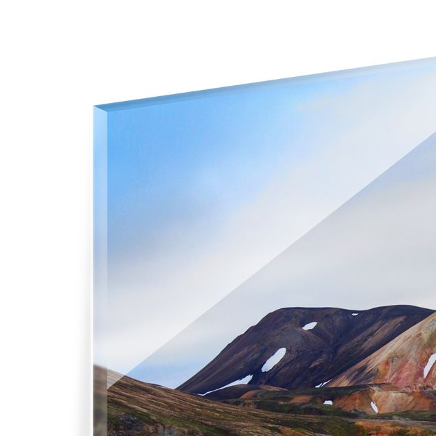 Panel szklany do kuchni - Kolorowe góry na Islandii