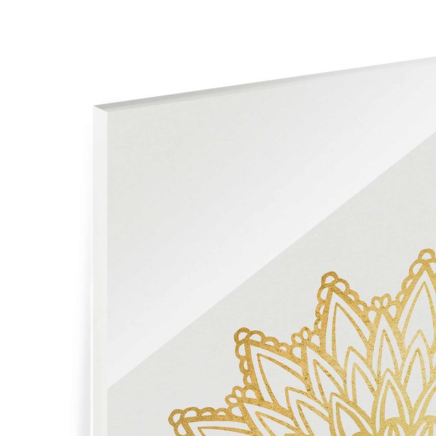 Mandala obraz na ścianę Mandala Sun Illustration białe złoto