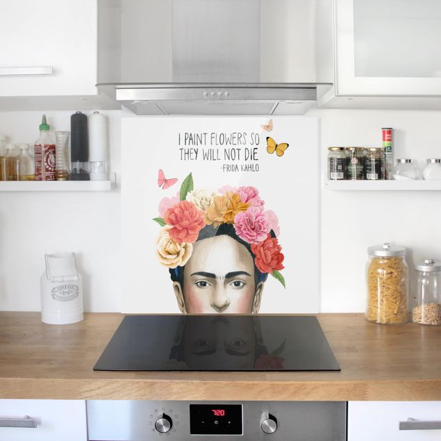 Panel szklany do kuchni Myśli Fridy - Kwiaty
