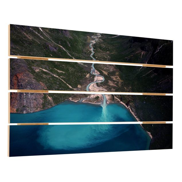 Obraz z drewna - Rzeka na Grenlandii