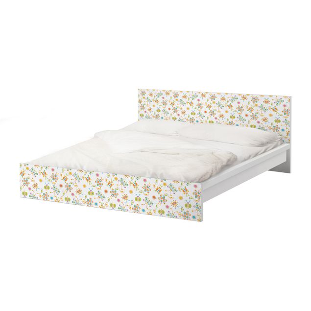 Okleina meblowa IKEA - Malm łóżko 140x200cm - Ilustracje motyli