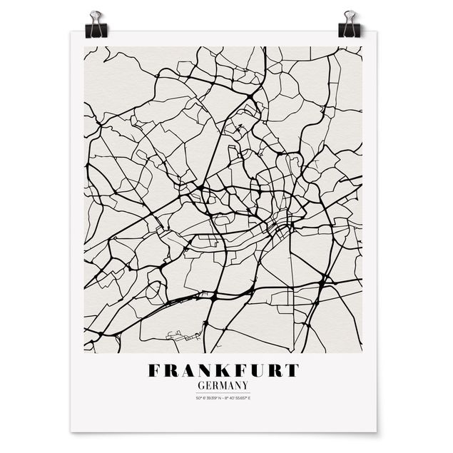 Obrazy powiedzenia Mapa miasta Frankfurt - Klasyczna