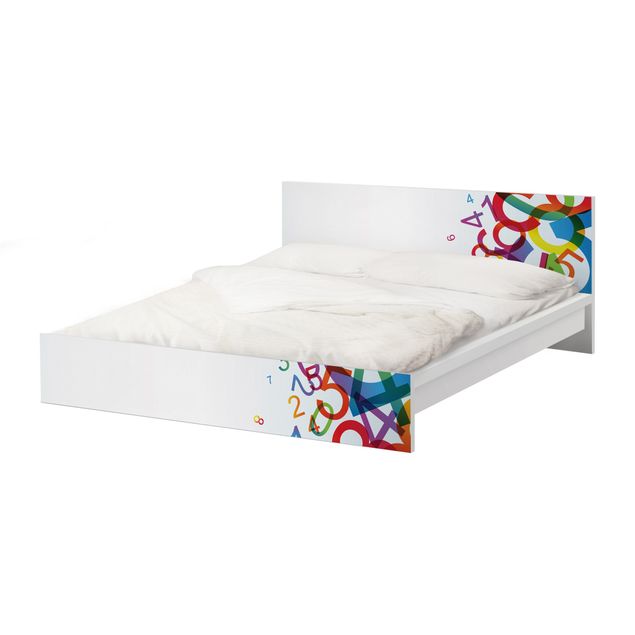 Okleina meblowa IKEA - Malm łóżko 160x200cm - Kolorowe liczby