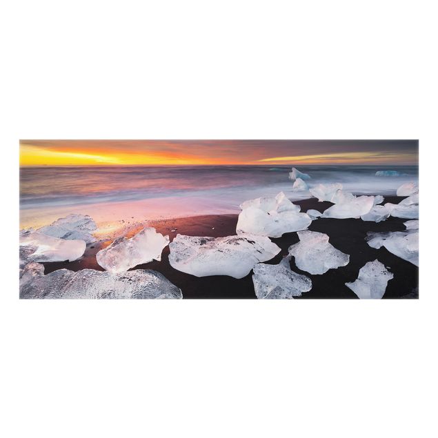 Panel szklany do kuchni - Kawałki lodu na lagunie lodowcowej Jökulsárlon Islandia