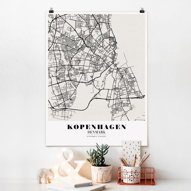 Plakat - City Map Copenhagen - Klasyczna