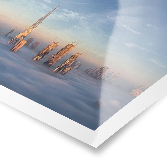 Plakaty architektoniczne Dubaj ponad chmurami