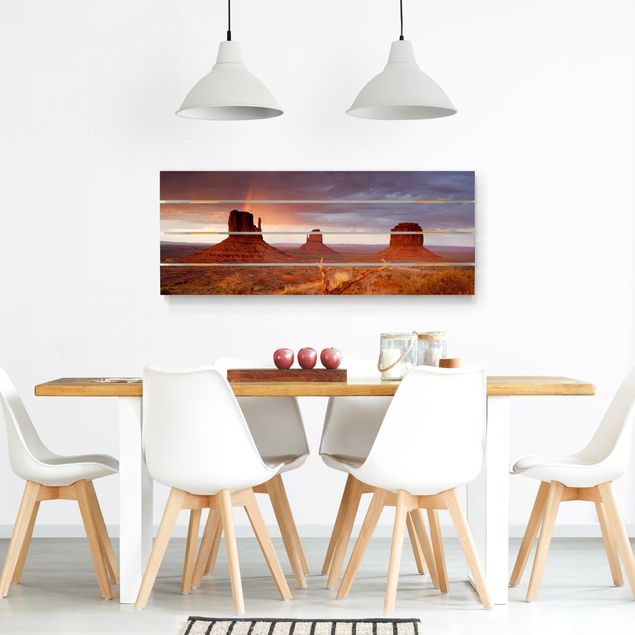 Obrazy drewniane Monument Valley o zachodzie słońca