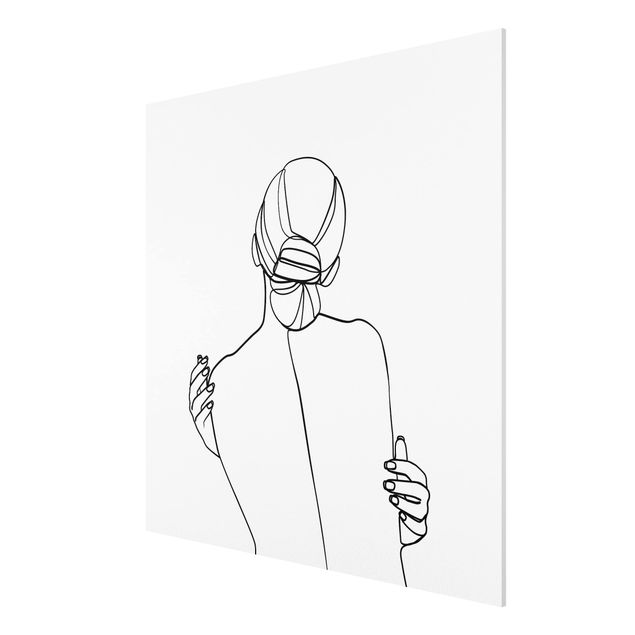 Obrazy nowoczesne Linia Art Kobieta z tyłu czarno-biały