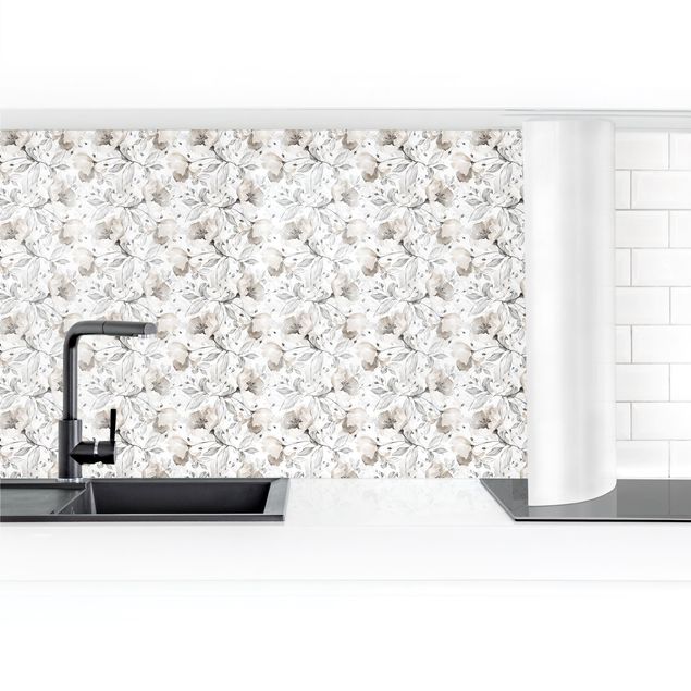Panel ścienny do kuchni - Elegant Flower Pattern