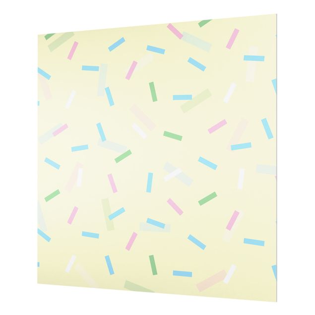 Panel szklany do kuchni - Kolorowe konfetti z pastelowych pasków